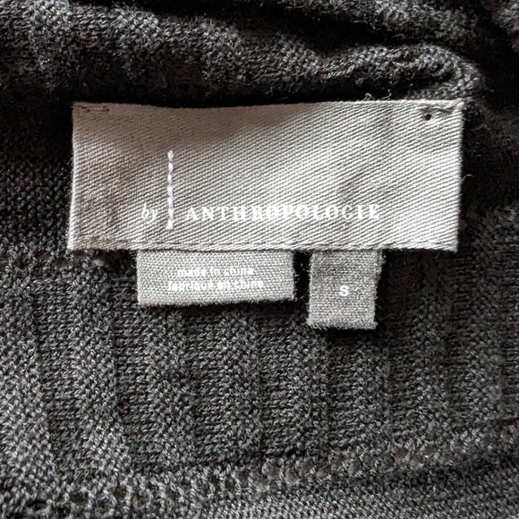 Anthropologie Women's Small Black Open Front Open Knit Detail Cardigan 150 - Picture 6 of 10